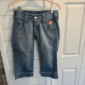 True Religion Light Blue Cropped Jeans
